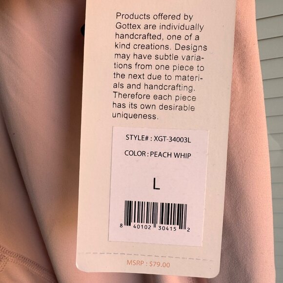 Gottex Peach Skin Collection Peach Whip Compression Leggings W/ Phone Pocket Sli - Picture 3 of 12